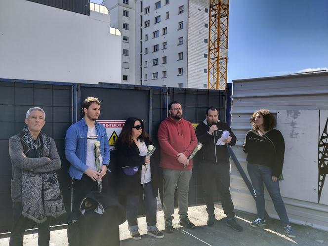 Lors d’un hommage rendu à Mohamed Kichouhi, à Bayonne (Pyrénées-Atlantiques), le 9 mars 2024.